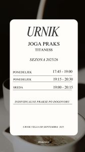 urnik joga titaness 2025/26